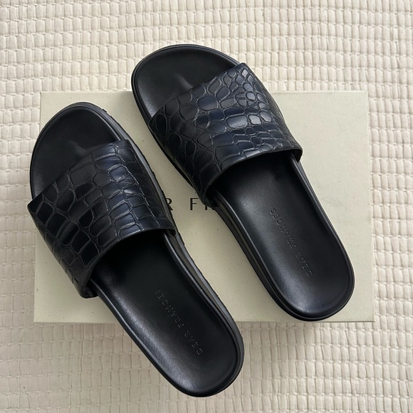 Dear Frances Vegan Base Slide in Black Croc - Picture 6 of 8